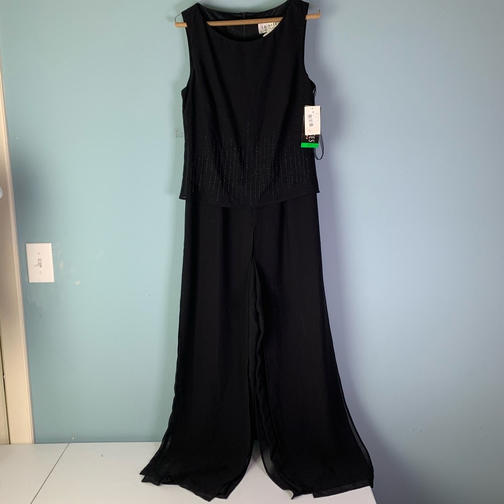 NWT Jr Nites By Caliendo Black Jumpsuit Sz10